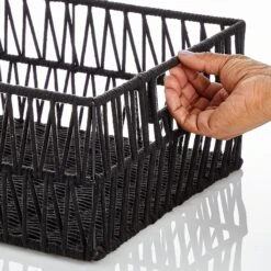 Cotton Rope Basket 16 X 12 X 6 6 Cotton Rope Basket 16 X 12 X 6 -mDesign 2000 Square JPG RFQ 2043509 20black detail1