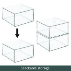 Stackable Bath Storage Drawer 14 X 14.5 X 8 4 Stackable Bath Storage Drawer 14 X 14.5 X 8 -mDesign 20422MDBST Detail