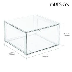Stackable Bath Storage Drawer 14 X 14.5 X 8 2 Stackable Bath Storage Drawer 14 X 14.5 X 8 -mDesign 20422MDBST Dimensions