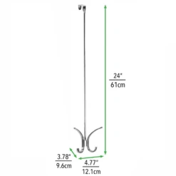 Long Over-the-Door Hooks 4 Long Over-the-Door Hooks -mDesign Lasso